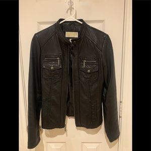 Michael Kors black leather jacket size small